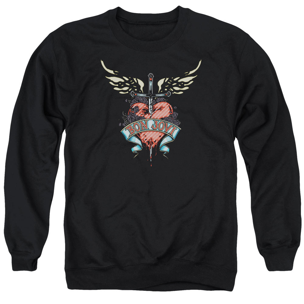 Bon Jovi Daggered Mens Crewneck Sweatshirt Black Officially Licensed