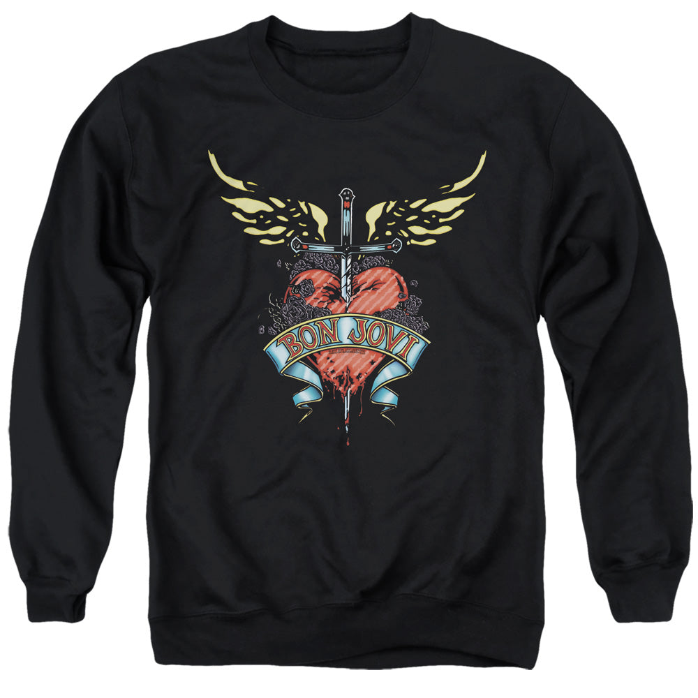 Bon Jovi Daggered Mens Crewneck Sweatshirt Black Officially Licensed