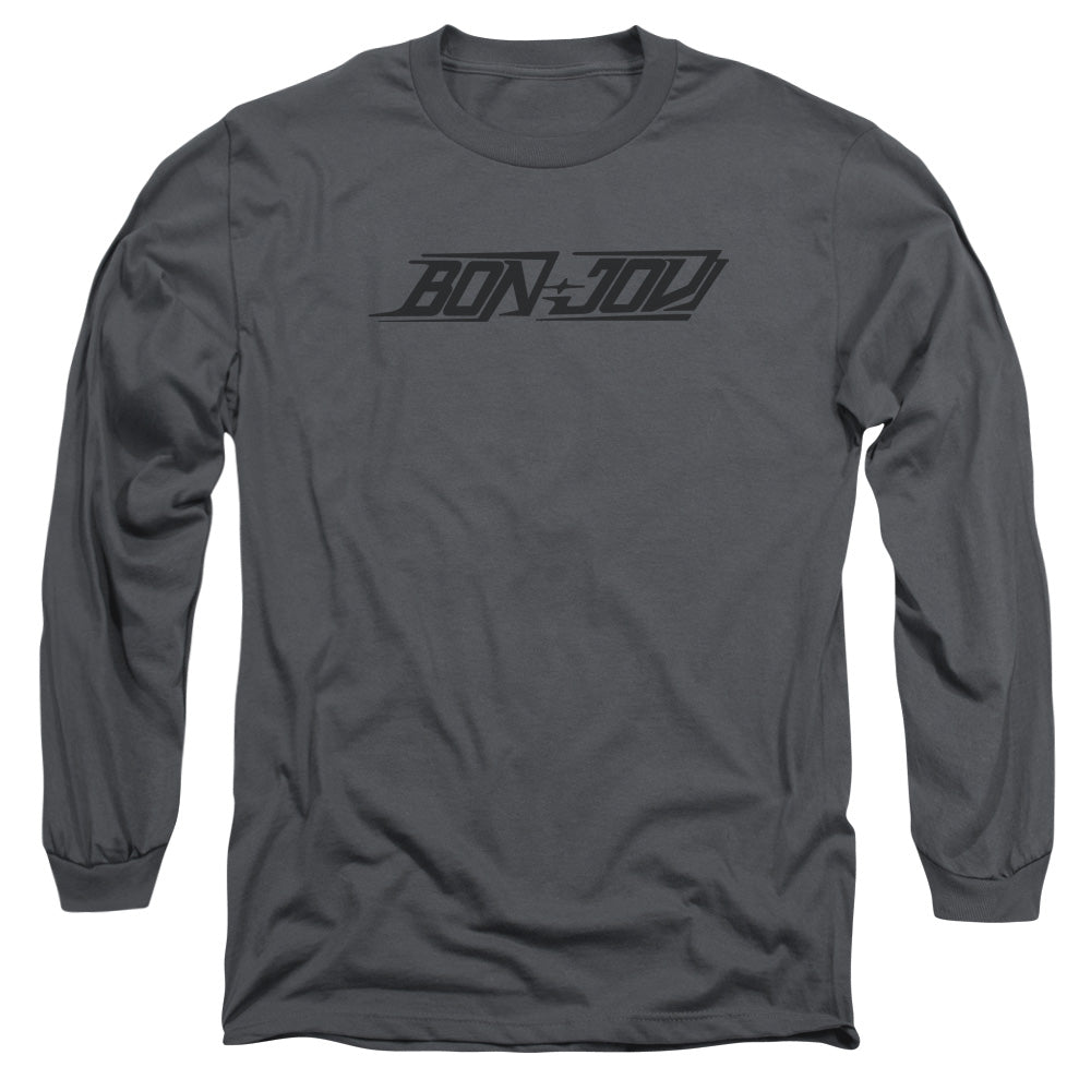 Bon Jovi New Logo Mens Long Sleeve Shirt Charcoal Officially Licensed
