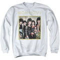Bon Jovi Framed Mens Crewneck Sweatshirt White Officially Licensed