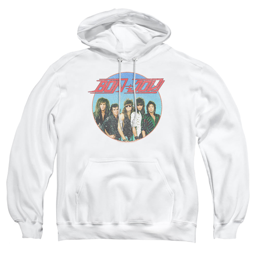 Bon Jovi Bon Sphere Mens Hoodie White