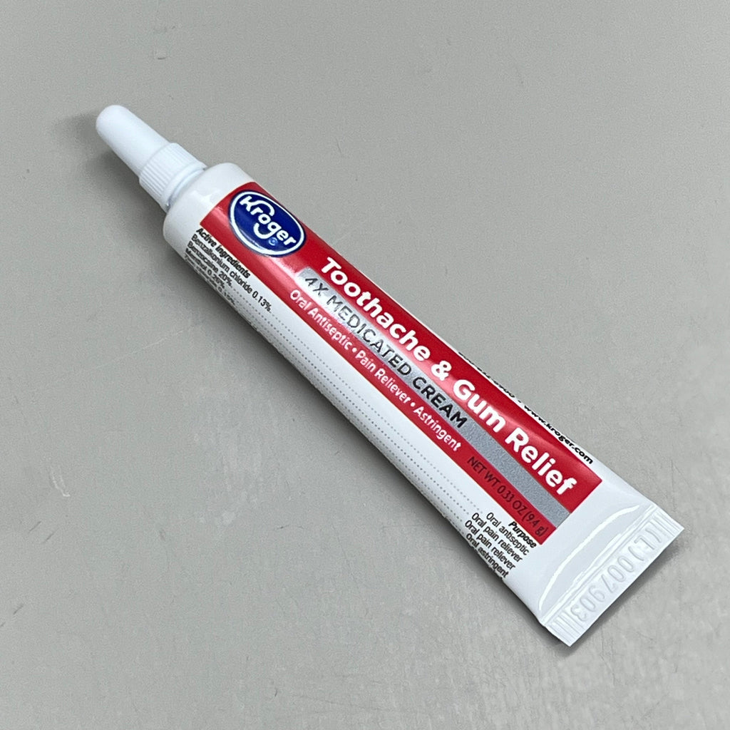 KROGER (2 PACK) Toothache & Gum Relief 4X Medicated Cream 0.33oz BB 04/26