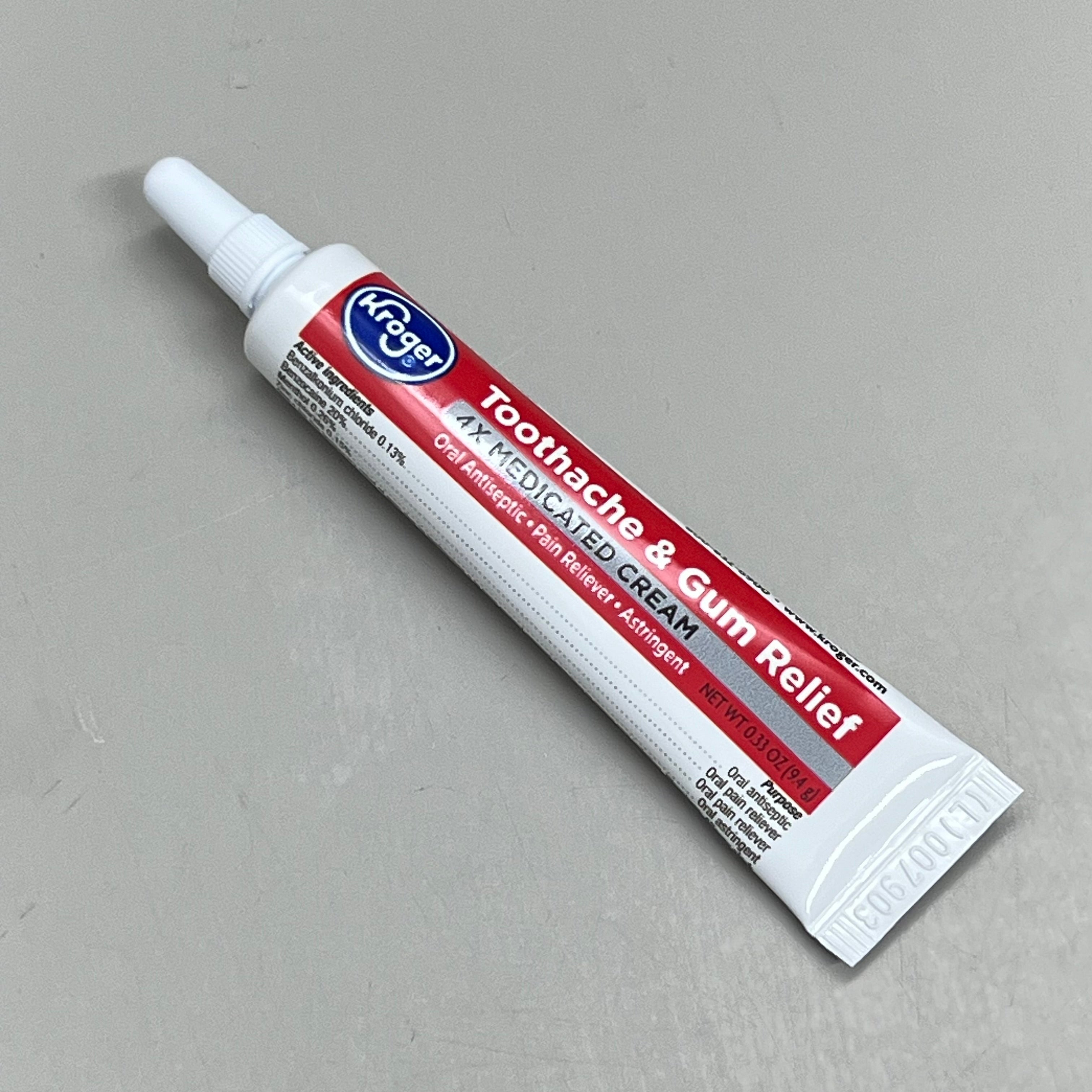 KROGER (2 PACK) Toothache & Gum Relief 4X Medicated Cream 0.33oz BB 04/26