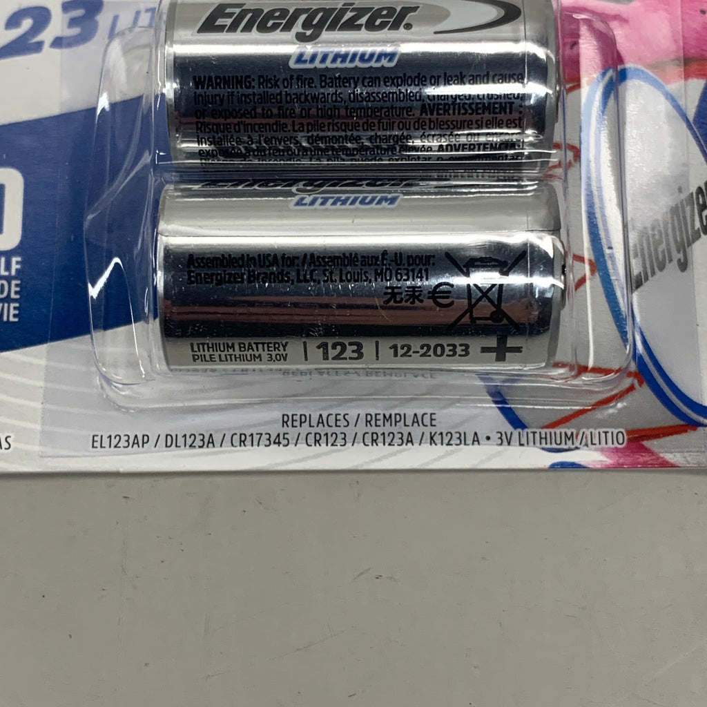 ENERGIZER (2 PACK, 4 Total Batteries) Lithium 123 3 V 1.5 mAh Camera Battery EL123APB2