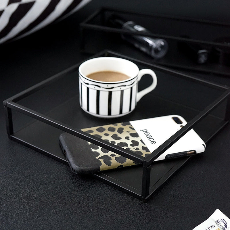 Tea Break Dessert Rack Set Simple Modern Black Iron Cake Plate Marble Tray Creative Cake Rack