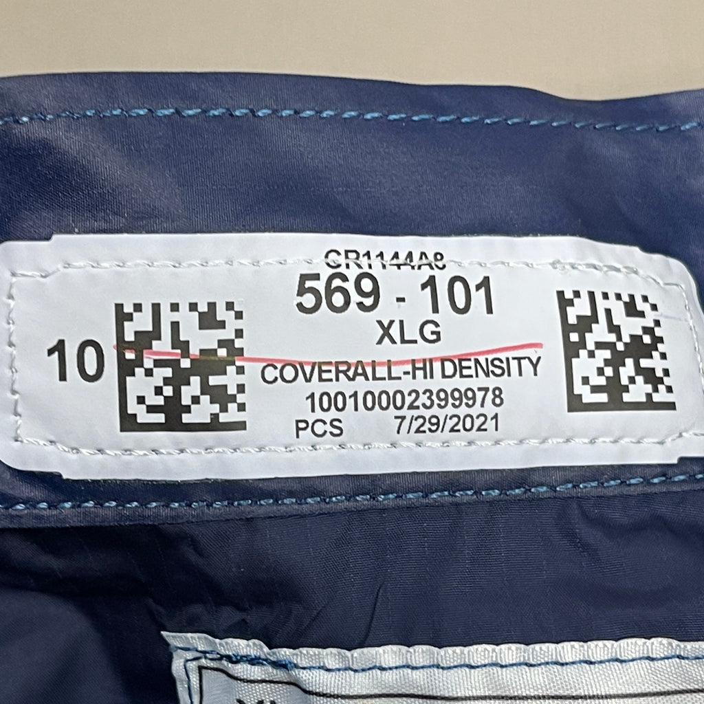 PRUDENTIAL Clean Room Service Hi Density Coverall SZ XL Blue (New) 569-101