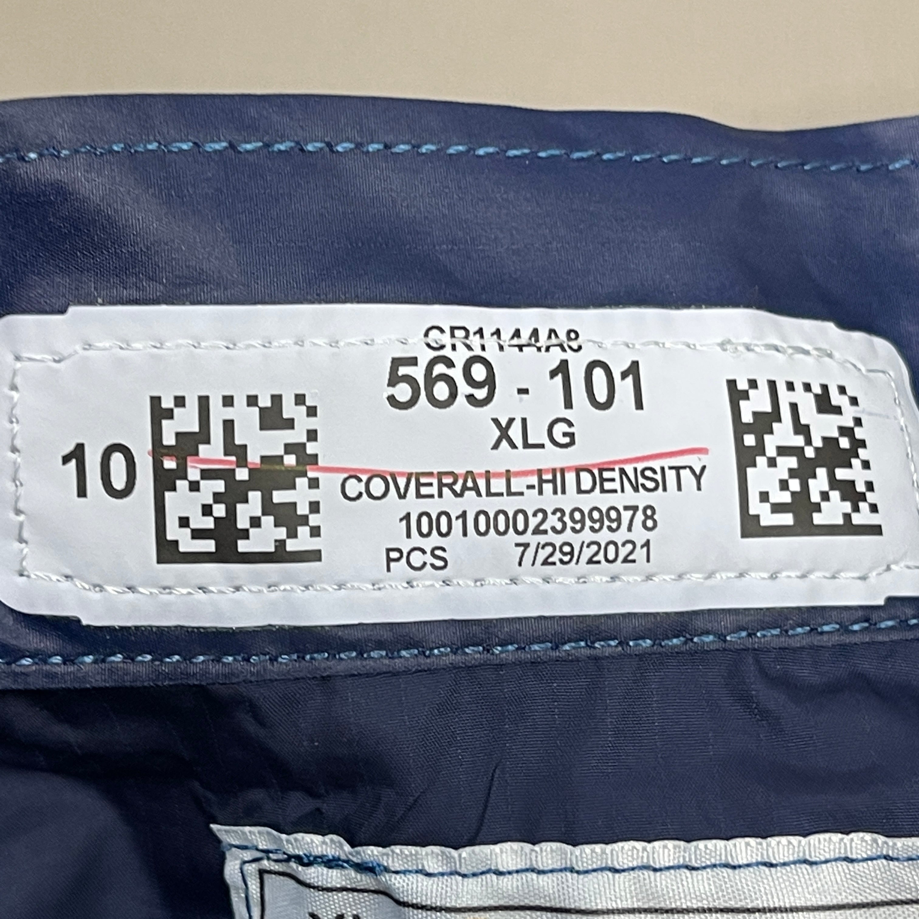 PRUDENTIAL Clean Room Service Hi Density Coverall SZ XL Blue (New) 569-101