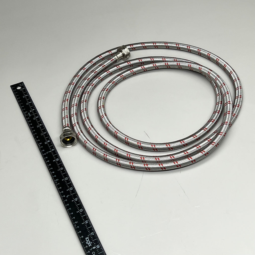 HIPPOHOSE Stainless Steel Braided Washer Machine Hose Single Sides 90 Degree Elbow Fits all Models 10ft X0037DH64B