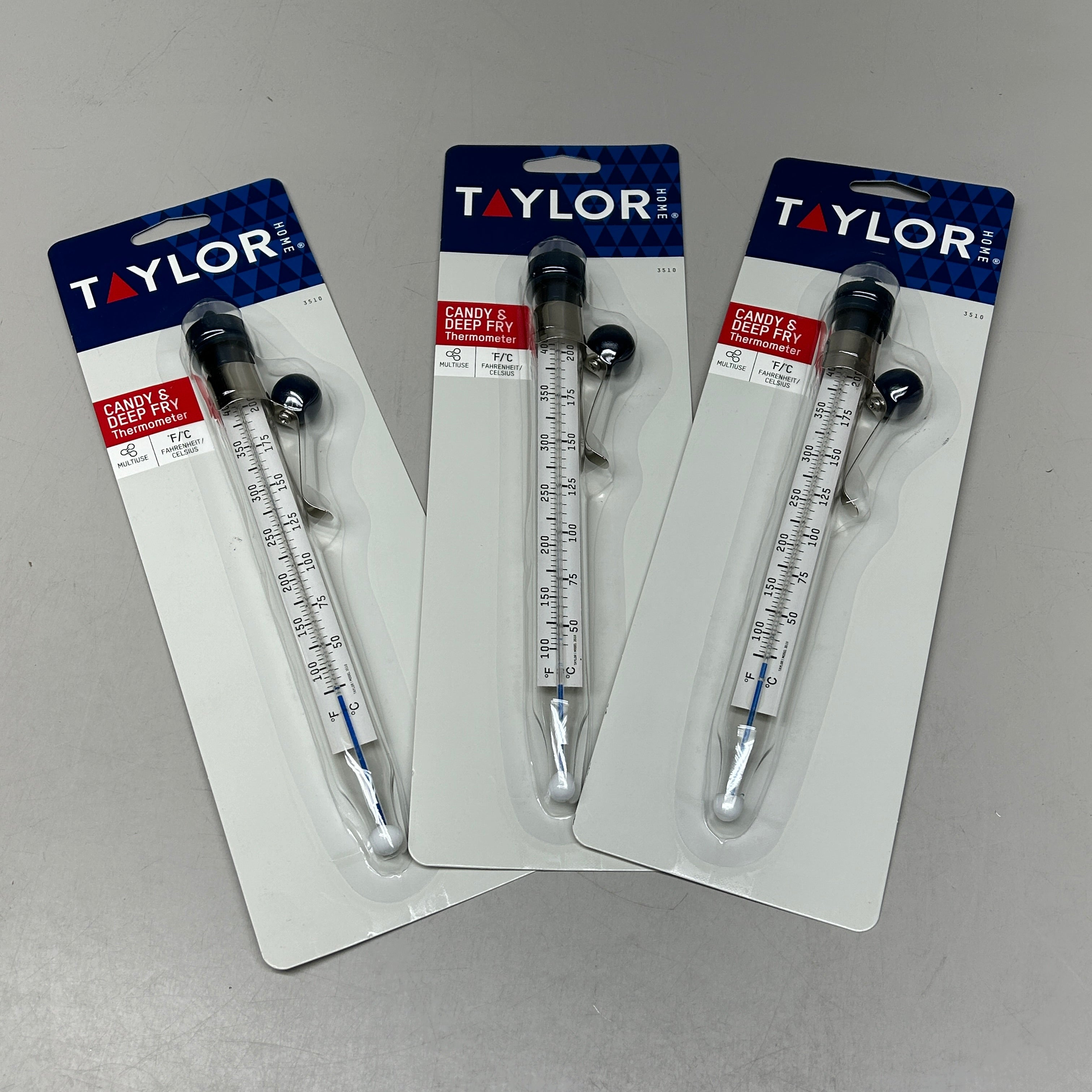TAYLOR (3 PACK) Candy/Deep Fry Glass Tube Thermometer 3510 (New)