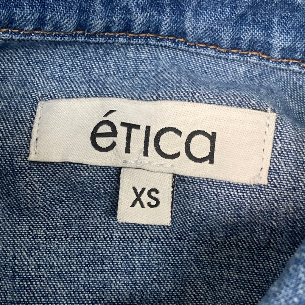 ETICA Harriette Shirt Jacket w/ Front Top Pockets & Collar River Rock Size XS EW143309