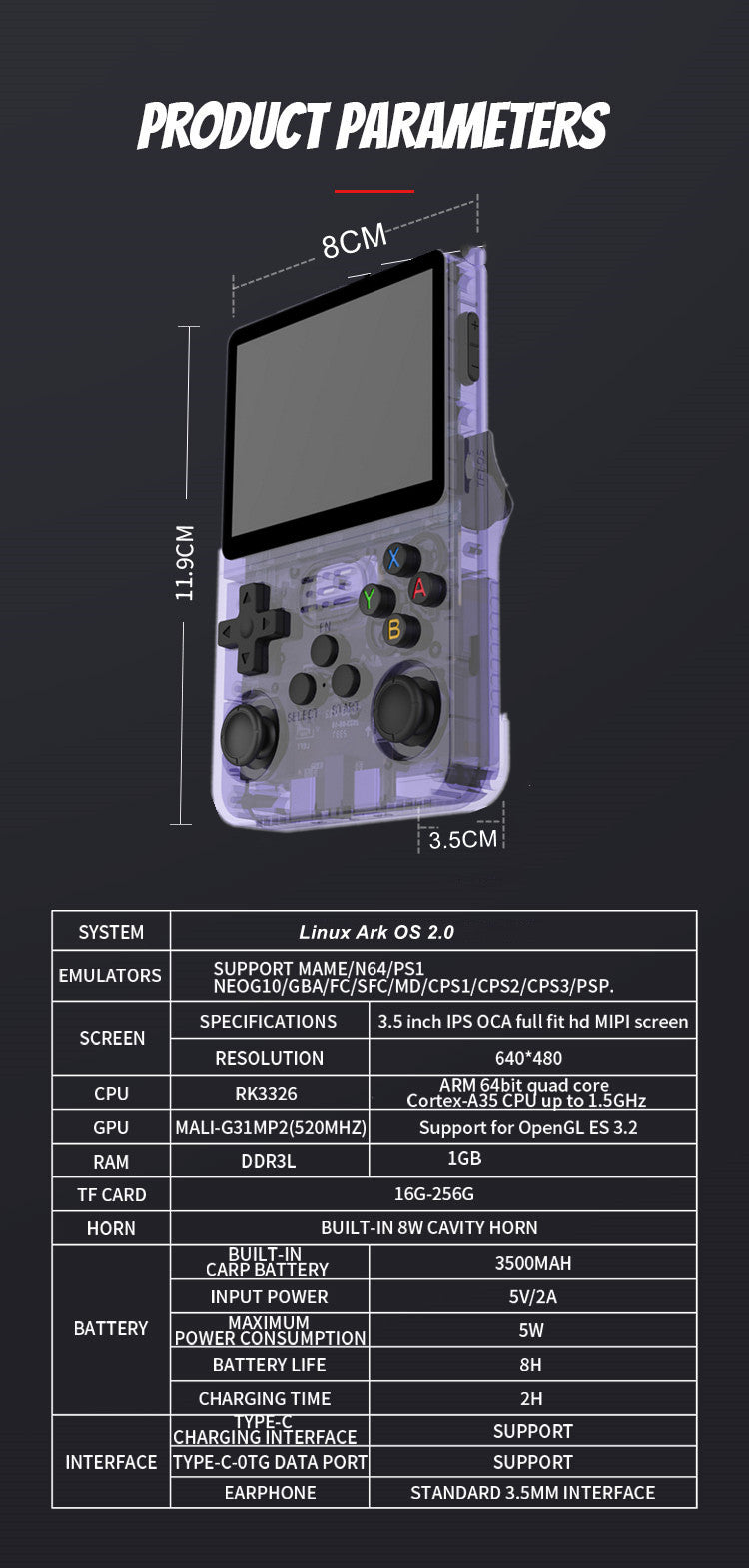 R36S Portable Handheld Retro Arcade Joystick All-in-One Open-Source Gaming Console