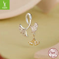 Silver Charm Original Autumn Forest Ginkgo Leaf DIY Pendant Accessories Color coded Electroplated Leaves s925 Pure Silver Beads