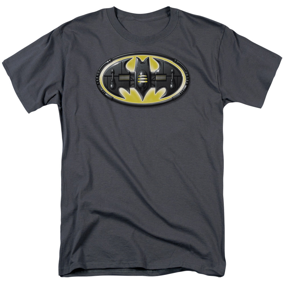 Batman Bat Mech Logo Mens T Shirt Charcoal Officially Licensed