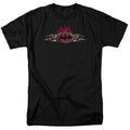 Batman Steel Flames Logo Mens T Shirt Black Officially Licensed