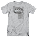 Batman Rivited Metal Logo Mens T Shirt Athletic Heather Officially Licensed