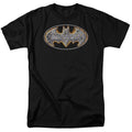 Batman Steel Fire Shield Mens T Shirt Black Officially Licensed