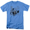 Batman Throwing Blades Mens T Shirt Carolina Blue Officially Licensed