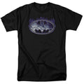 Batman Cracked Shield Mens T Shirt Black Officially Licensed