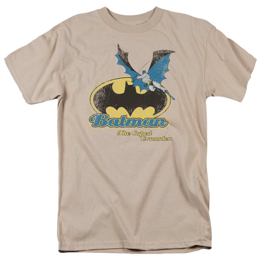 Batman Caped Crusader Retro Mens T Shirt Sand Officially Licensed