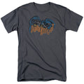 Batman Retro Dark Knight Mens T Shirt Charcoal Officially Licensed