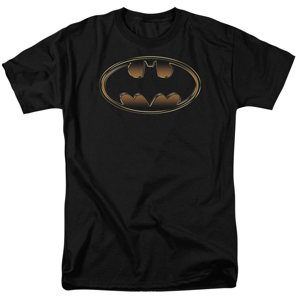 Batman Black & Gold Embossed Mens T Shirt Black Officially Licensed