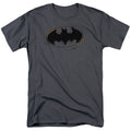 Batman Spray Paint Logo Mens T Shirt Charcoal Officially Licensed