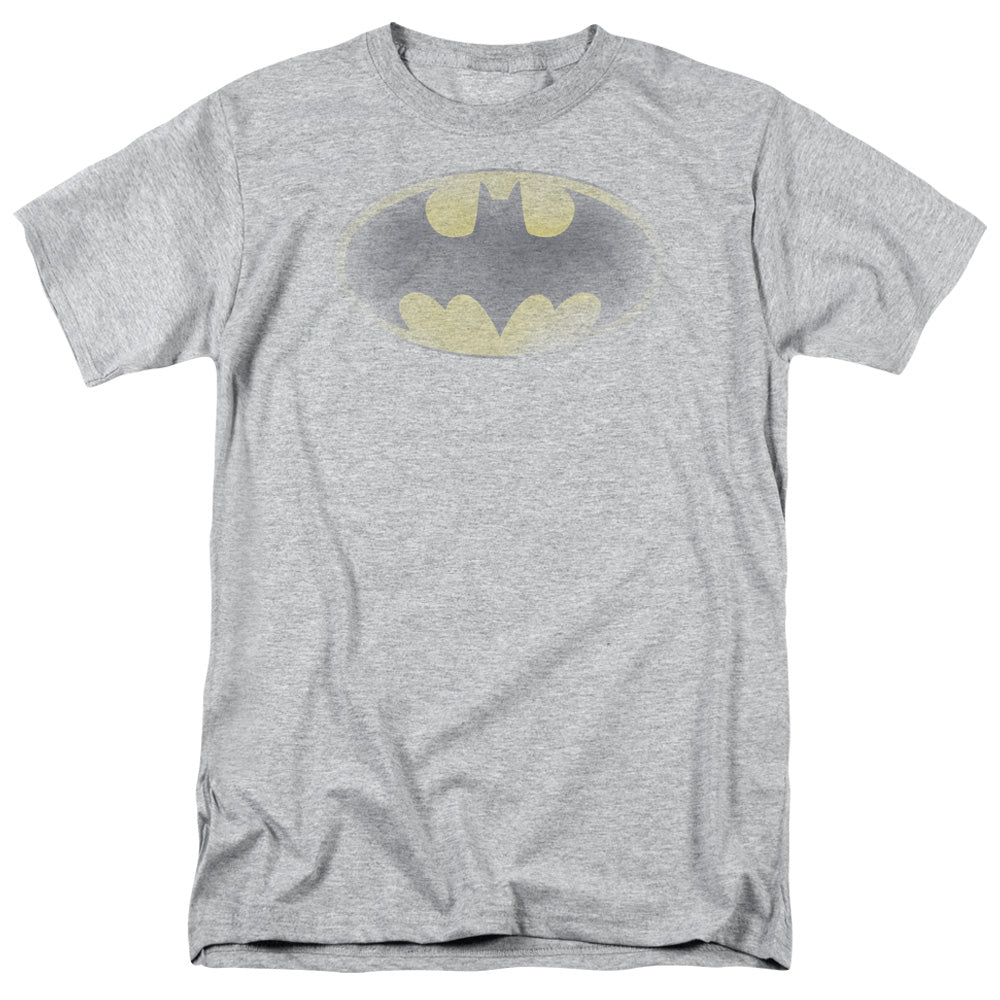 Batman Faded Logo Mens T Shirt Athletic Heather Officially Licensed