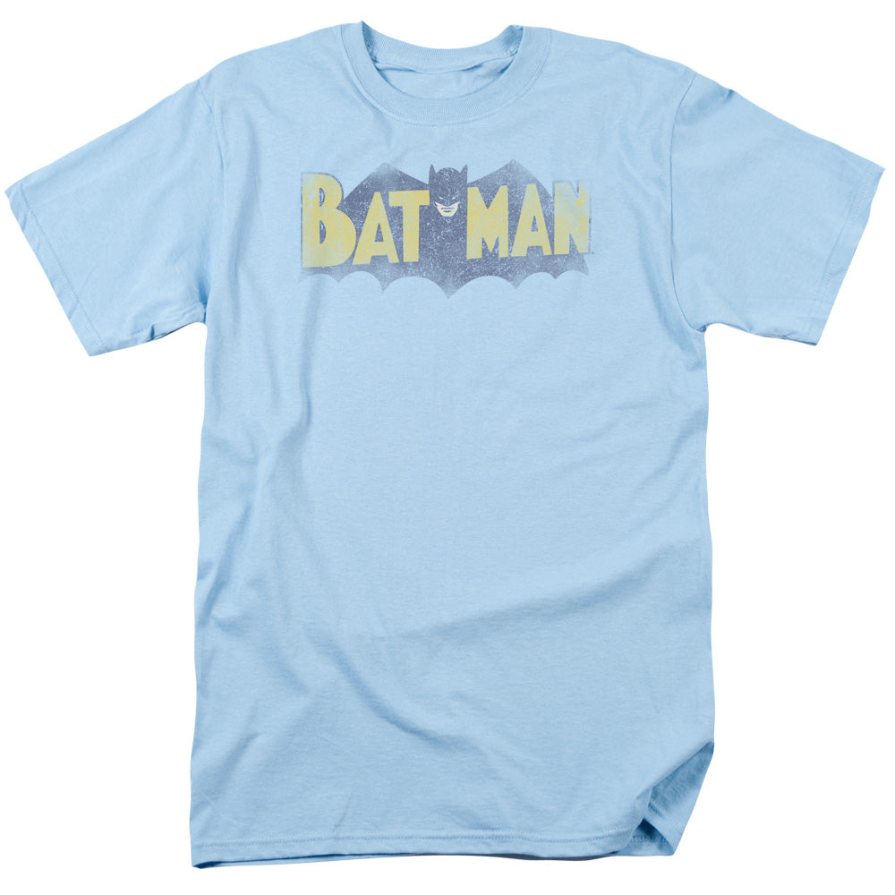 Batman Vintage Logo Mens T Shirt Light Blue Officially Licensed