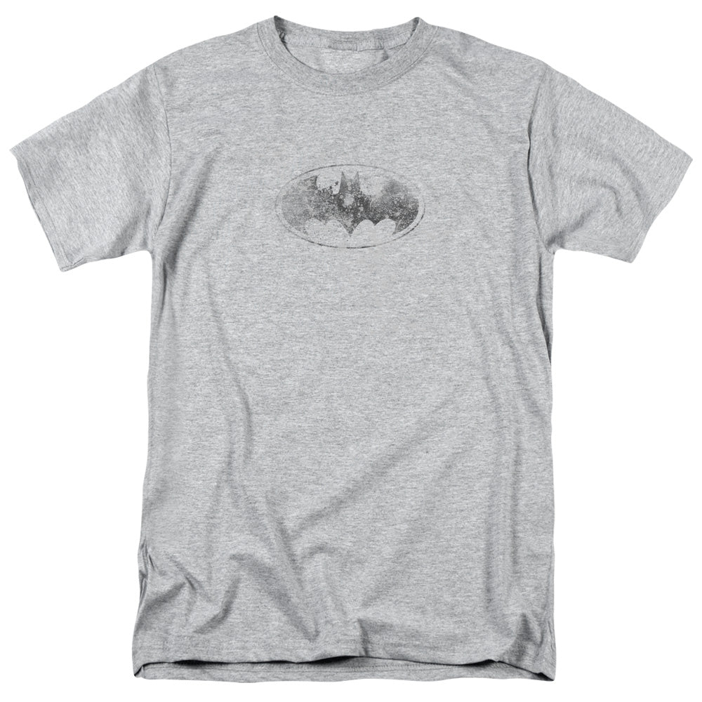 Batman Burned & Splattered Mens T Shirt Athletic Heather Officially Licensed