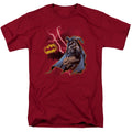 Batman Lightning Strikes Mens T Shirt Cardinal Officially Licensed
