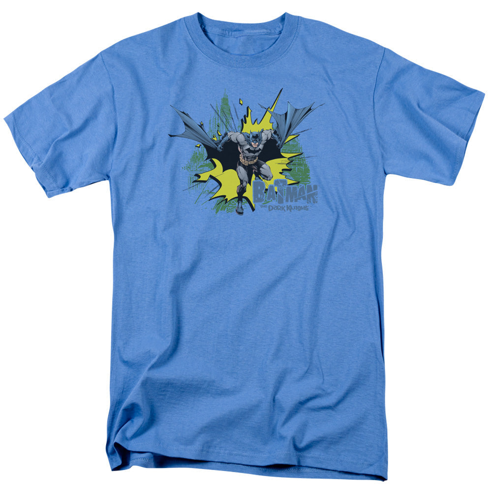 Batman City Splash Mens T Shirt Carolina Blue Officially Licensed