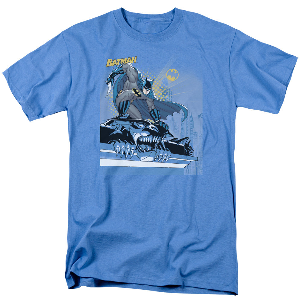 Batman Two Gotham Gargoyles Mens T Shirt Carolina Blue Officially Licensed