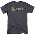 Batman Vintage Logo Splatter Mens T Shirt Charcoal Officially Licensed