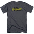 Batman Classic Comic Logo Mens T Shirt Charcoal Officially Licensed