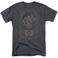 Batman Joker Checkered Sign Mens T Shirt Charcoal Officially Licensed