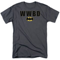 Batman Wwbd Logo Mens T Shirt Charcoal Officially Licensed