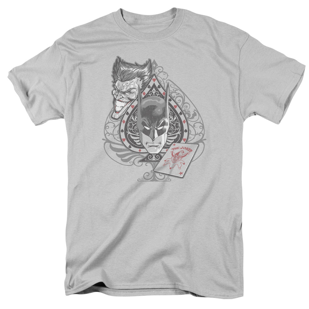Batman Batmans Face Mens T Shirt Silver Officially Licensed