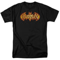Batman Fiery Shield Mens T Shirt Black Officially Licensed