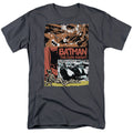 Batman Old Movie Poster Mens T Shirt Charcoal Officially Licensed