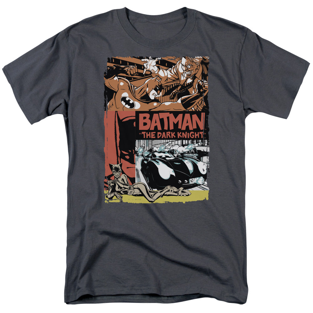 Batman Old Movie Poster Mens T Shirt Charcoal Officially Licensed