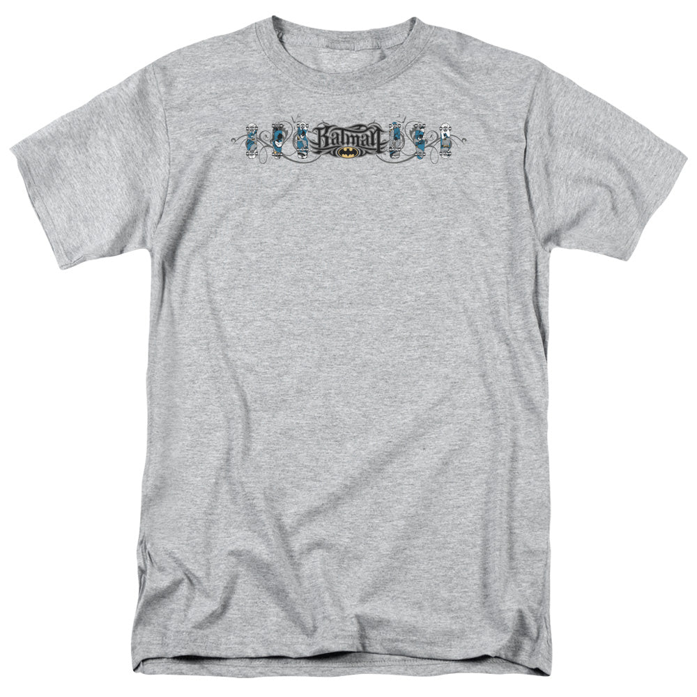 Batman Skateboard Bats Mens T Shirt Athletic Heather Officially Licensed
