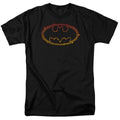 Batman Flame Outlined Logo Mens T Shirt Black Officially Licensed