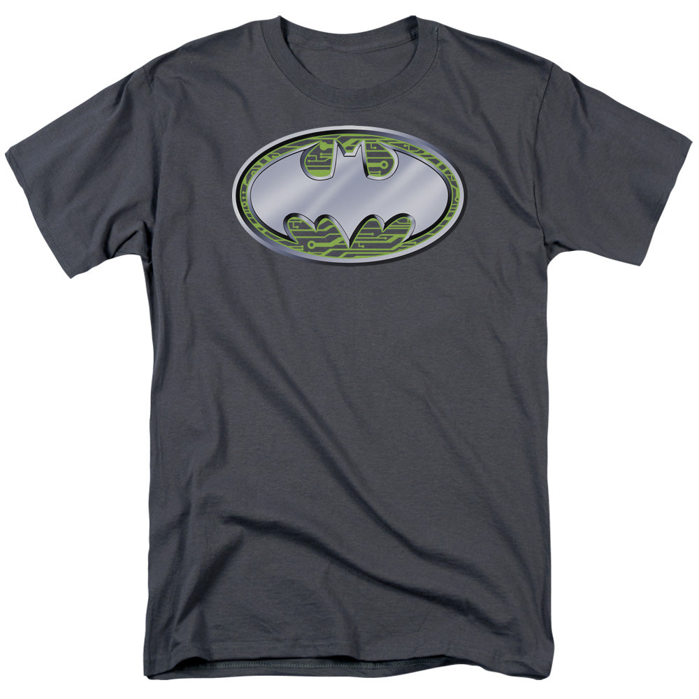 Batman Circuits Logo Mens T Shirt Charcoal Officially Licensed