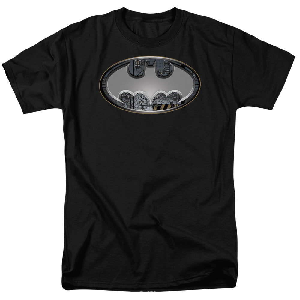 Batman Steel Wall Shield Mens T Shirt Black Officially Licensed