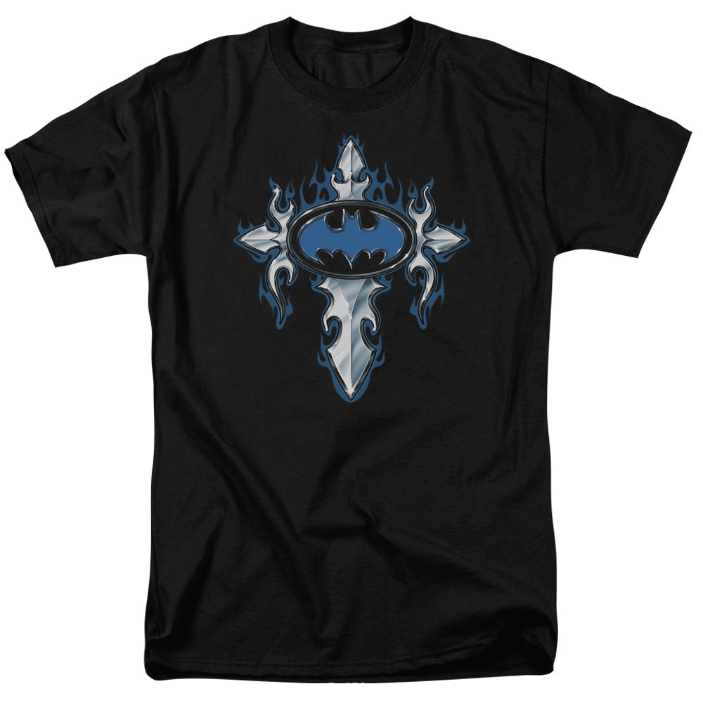 Batman Gothic Steel Logo Mens T Shirt Black Officially Licensed