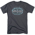 Batman Dark Knight Steel Shield Mens T Shirt Charcoal Officially Licensed