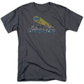 Batman Gotham City Distressed Mens T Shirt Charcoal Officially Licensed