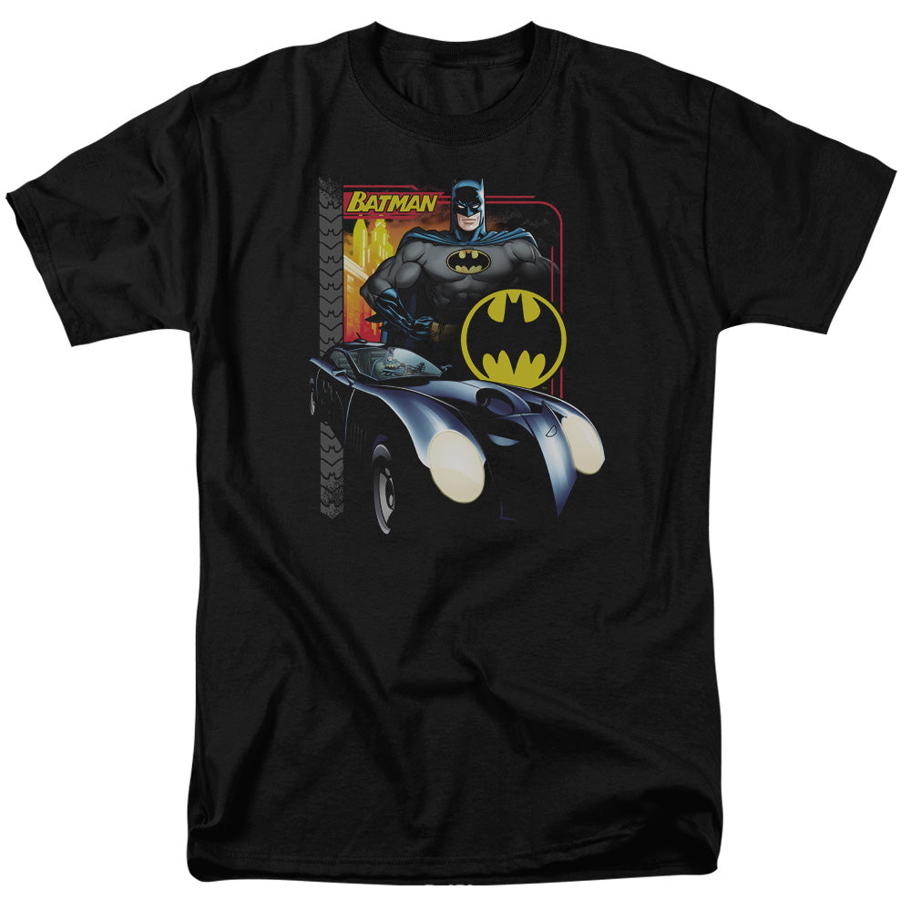 Batman Bat Racing Mens T Shirt Black Officially Licensed