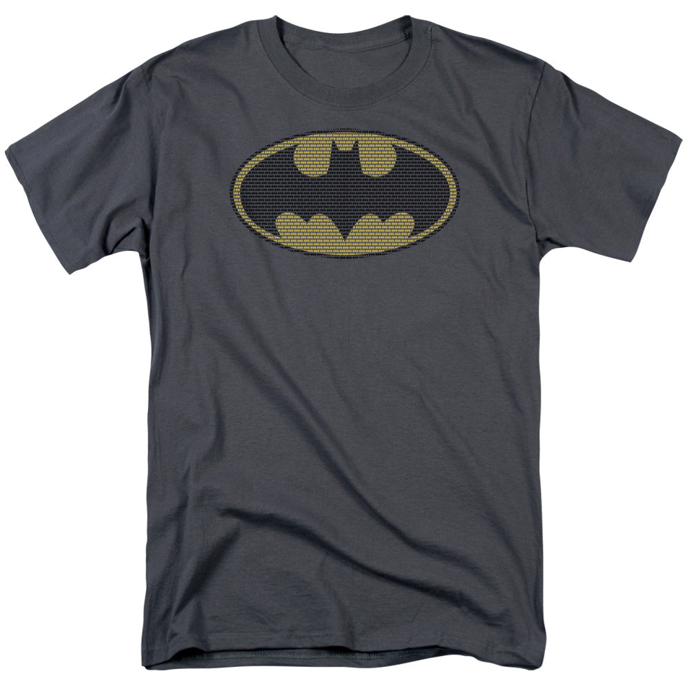 Batman Litle Logos Mens T Shirt Charcoal Officially Licensed