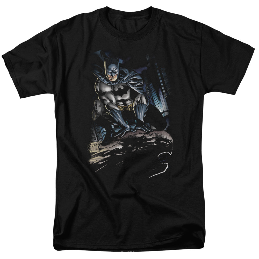Batman Perched Mens T Shirt Black Officially Licensed